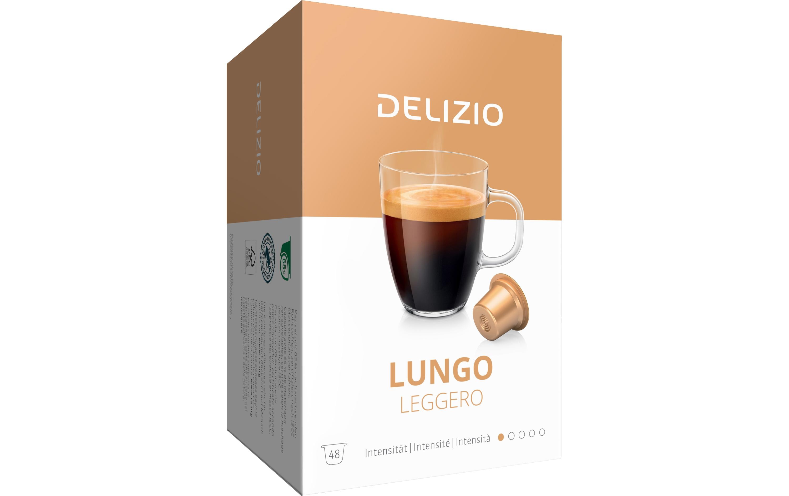 Kaffeekapseln Lungo Leggero 48 StückKunststoffkapseln für das Delizio-System