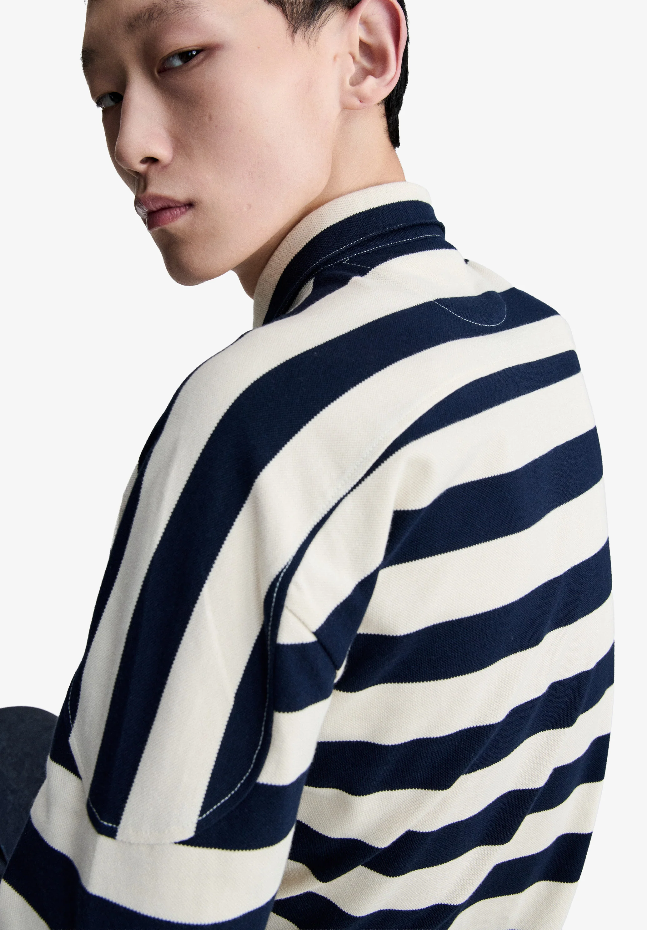 polo APC x BRAINDEAD - Dark navy/blanc