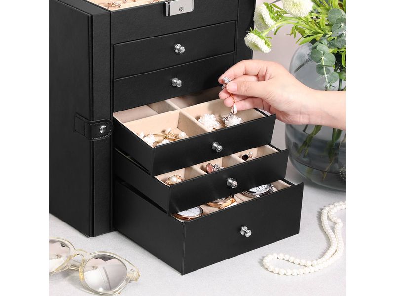 Songmics Schmuckschatulle 26 x 15 x 32 cm Schmuck- und Uhrenkasten