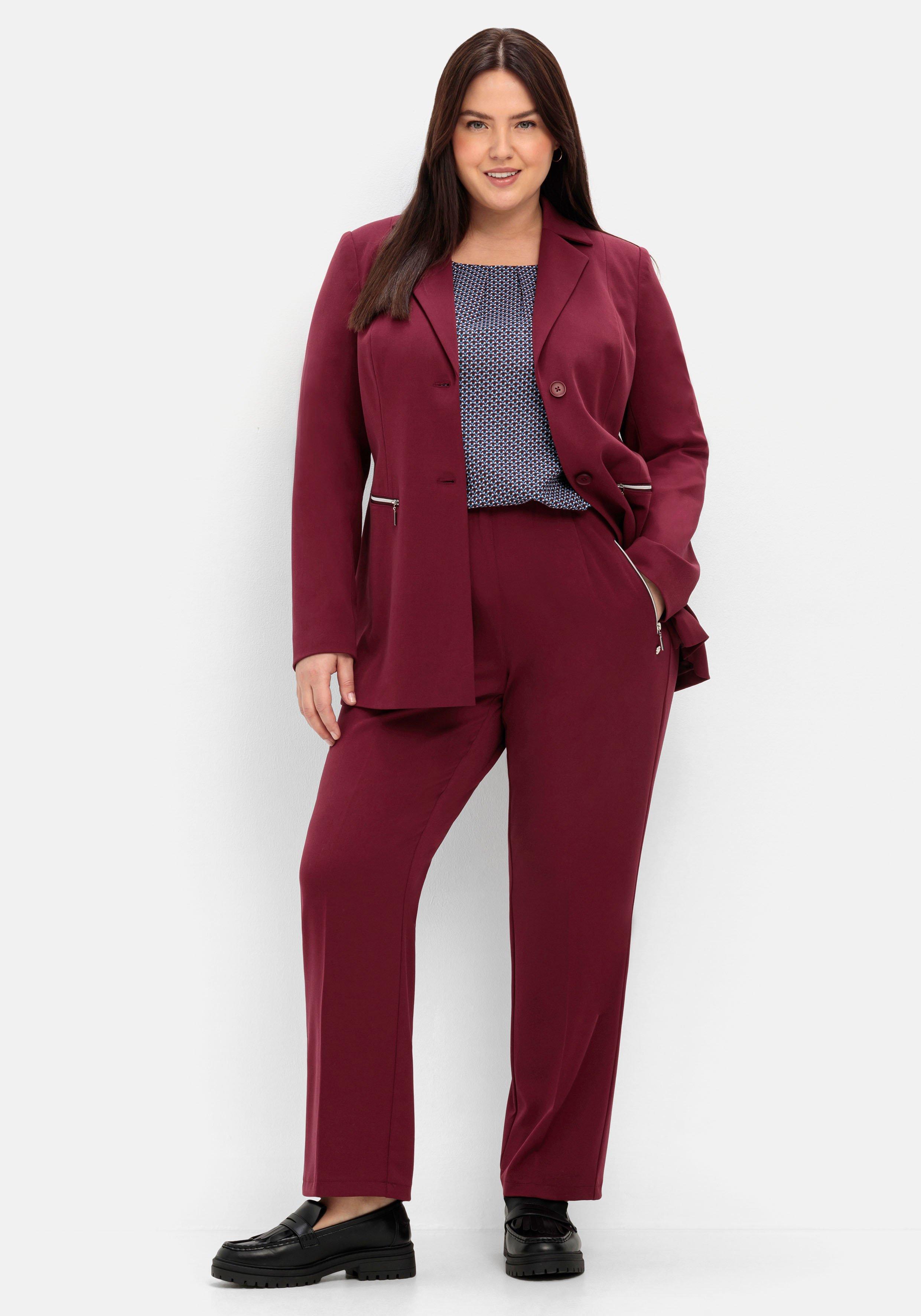 Schlupfhose mit Bügelfalten und Deko-Zipper
