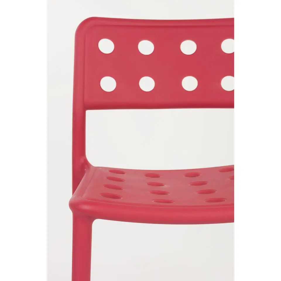 Housecraft Serra Tuinstoel/ Eetkamerstoelen Kunststof Rood - Set van 4