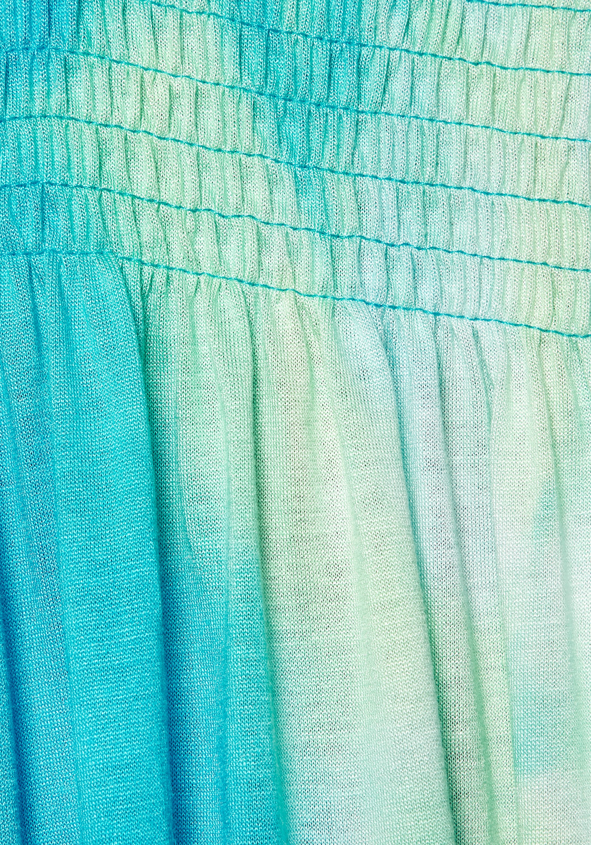 LASCANA Maxikleid mit Batikdruck und verstellbarem Ausschitt, Sommerkleid, Strandkleid
