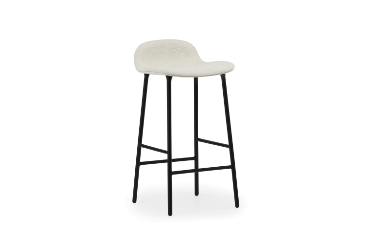 Normann Copenhagen Form barkruk 65 gestoffeerd staal Ultra Leather Black