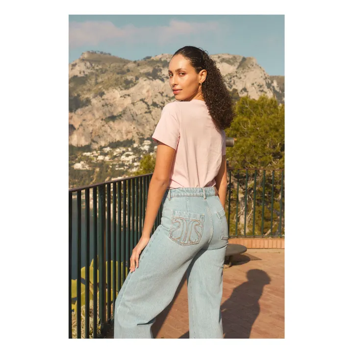 Alma Deia Jean Flare en Coton Bio | Denim bleached