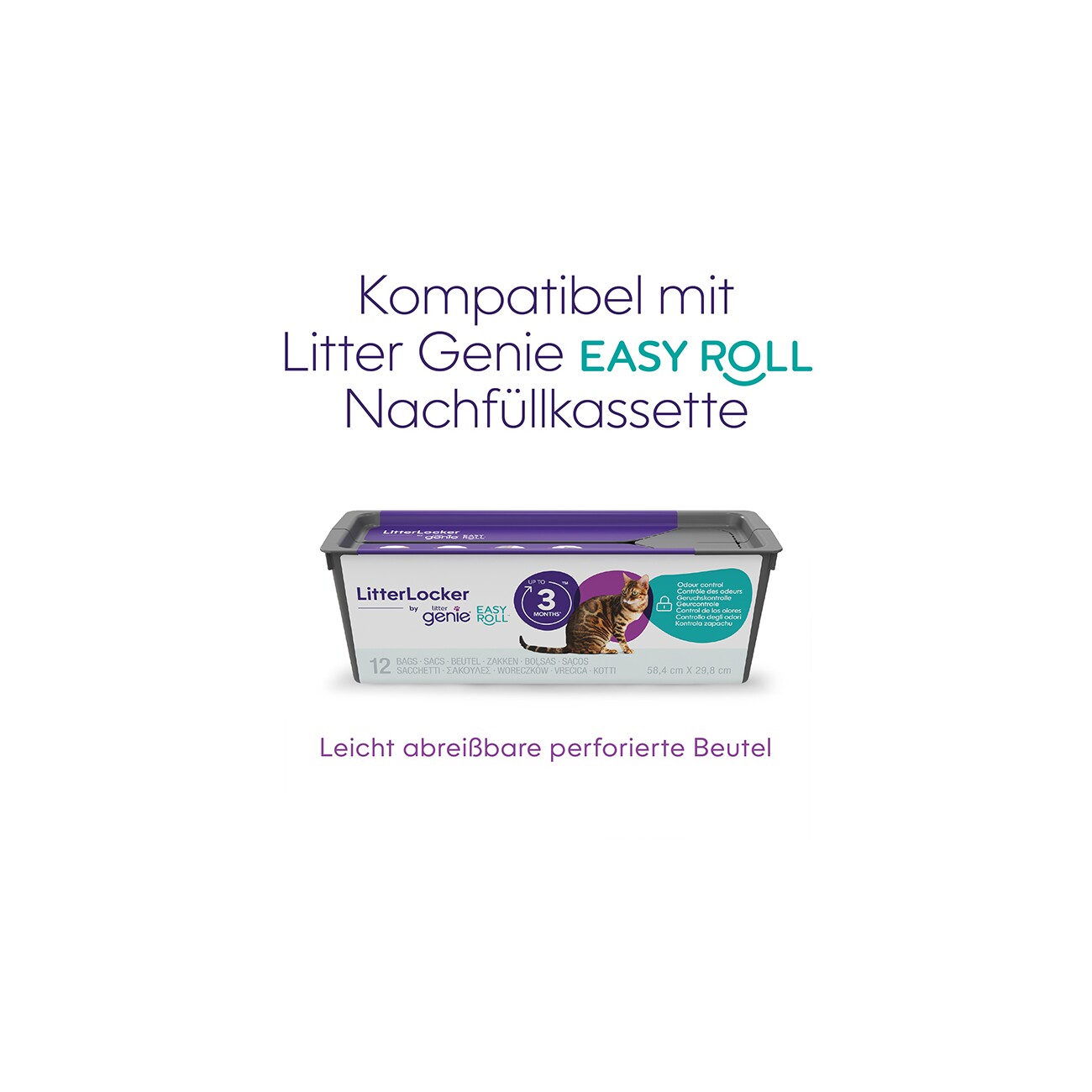 LitterLocker by Litter Genie EasyRoll Katzenstreu-Entsorgungseimer inkl. 3-Monats-Kassette