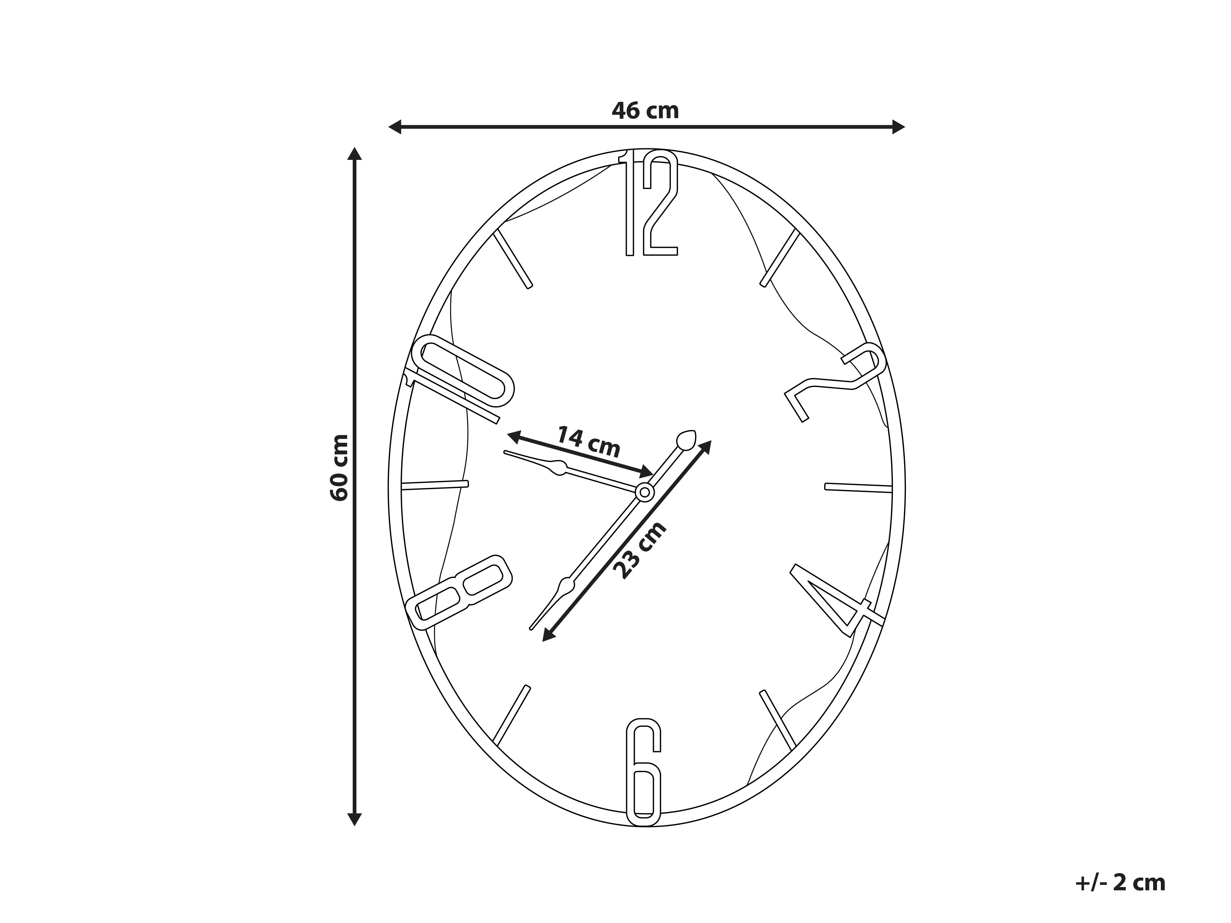 Wandklok MEYNES 46 cm Metaal Zwart