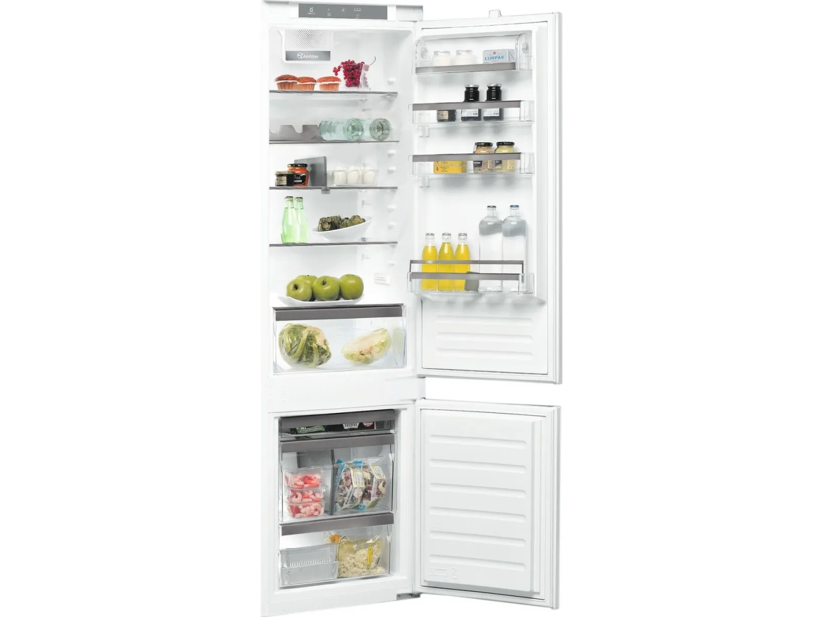 Whirlpool Everest ART 9811 SF2 - Køleskab/fryser - bund-fryser - til indbygning - niche - bredde: 56 cm - dybde: 55 cm - højde: 194 cm - 306 liter - Klasse E - hvid