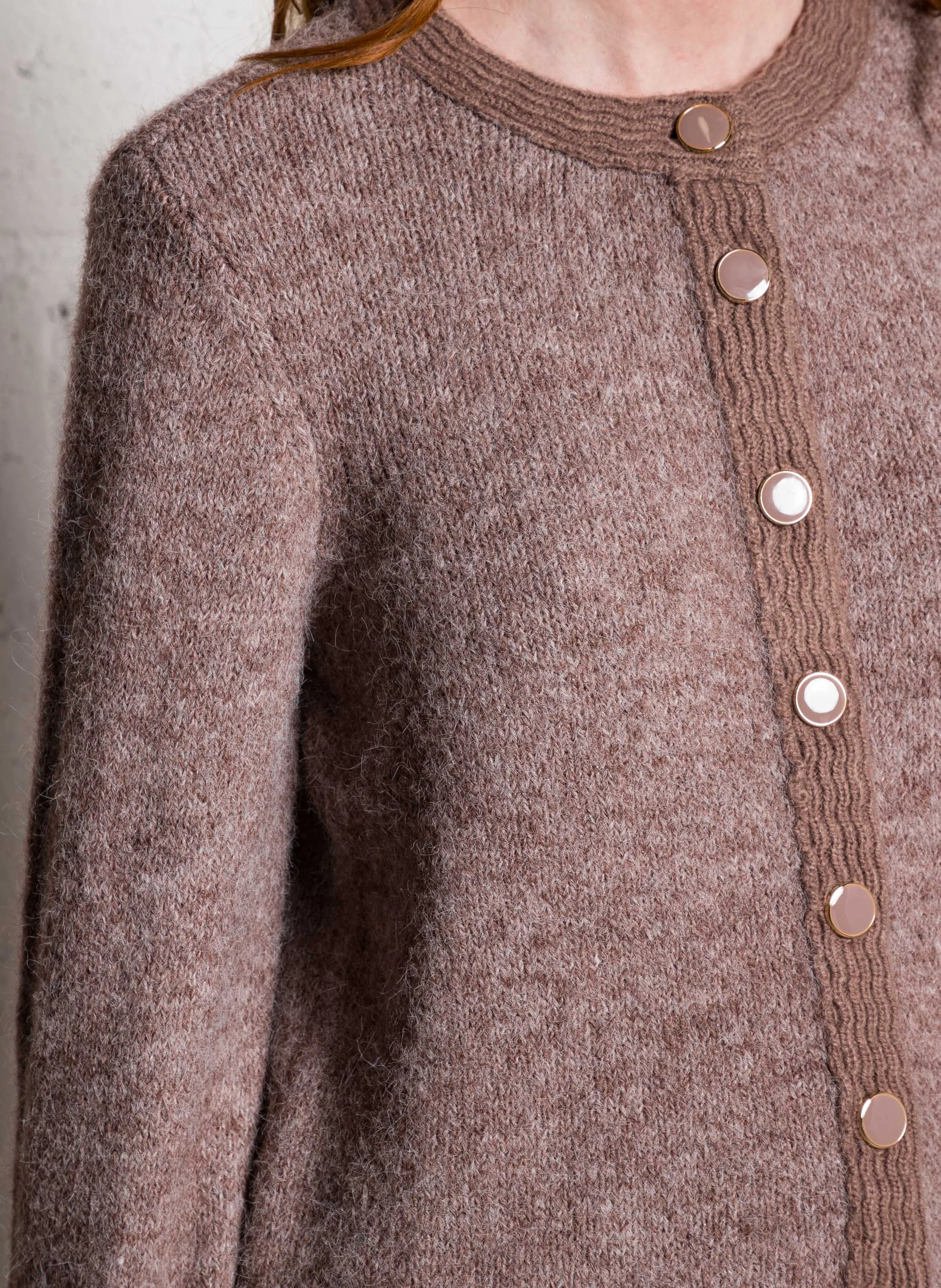 HARLINA - Gilet col rond| Marron