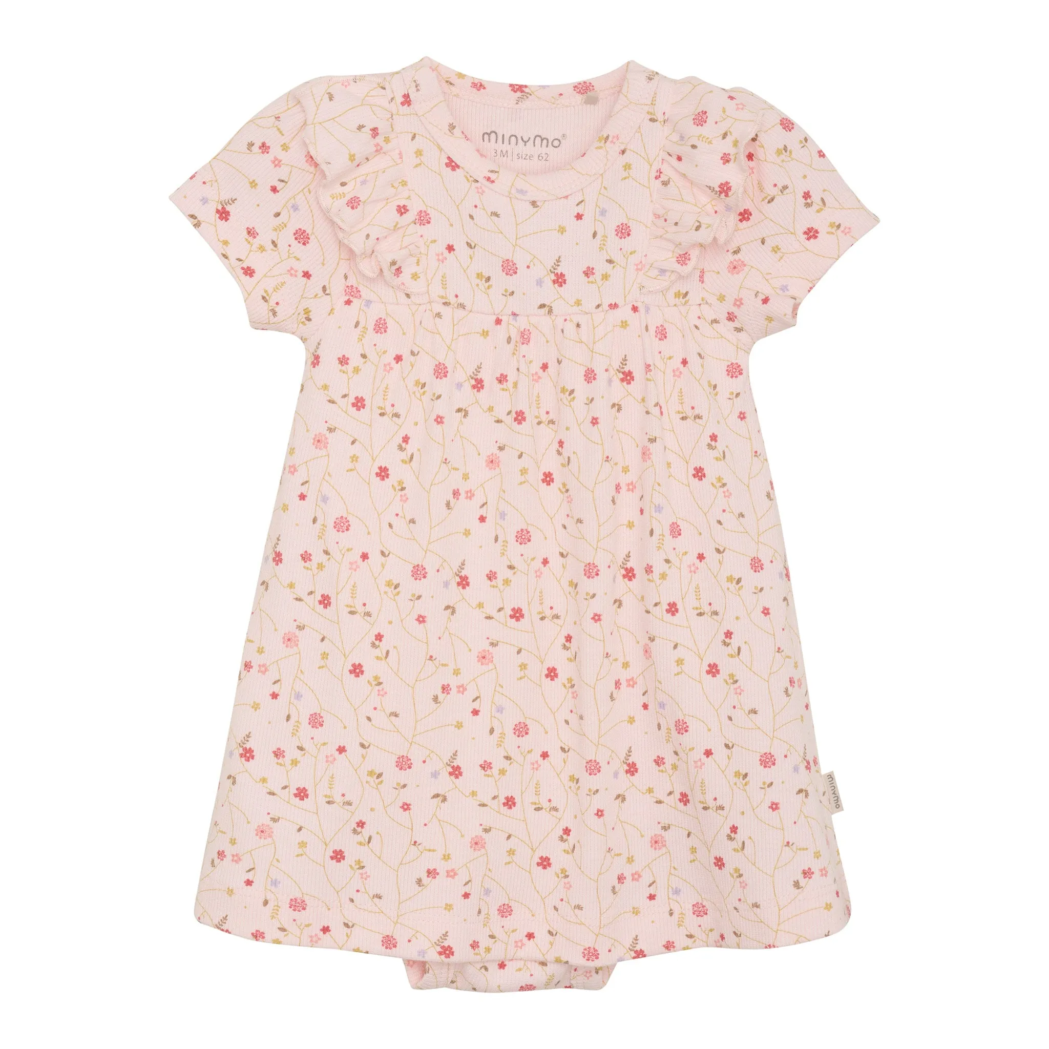 Minymo Robe Côtelée Floral 6-24mois