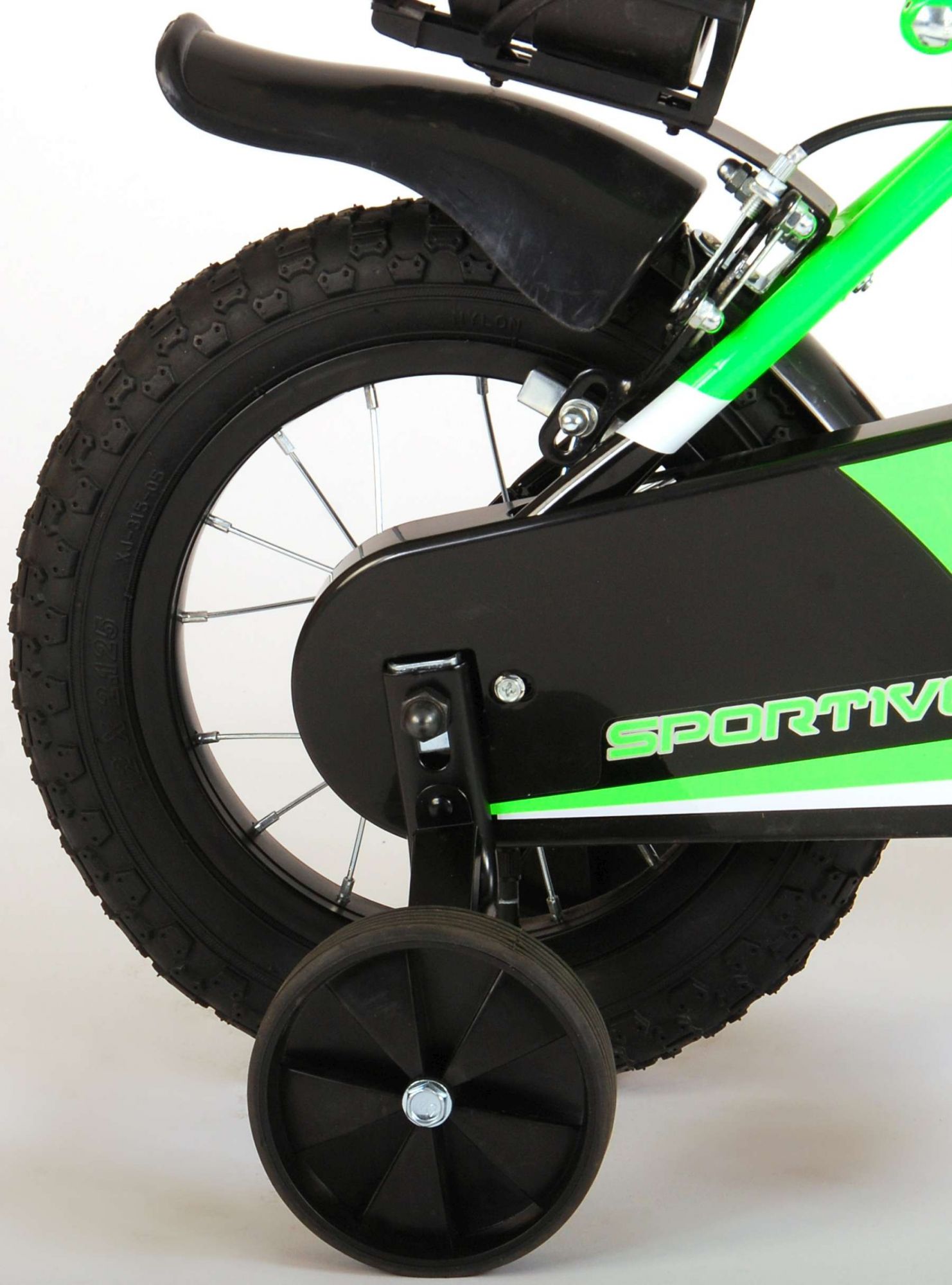Kinderfahrrad Sportivo für Jungen 12 Zoll Kinderrad Neongrün Schwarz