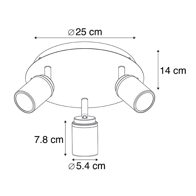 Moderne badkamer spot zwart 3-lichts IP44 - Ducha