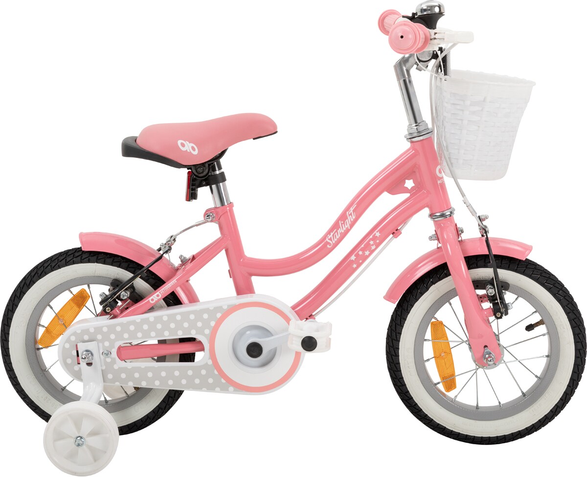 Actionbikes Kinderfahrrad Starlight 12 Zoll, Rosa, Stützräder, Fahrradkorb, Klingel, Kettenschutz (Classic)