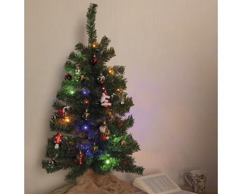 Lafiora kunstkerstboom met ornament, 90 cm hoog, groen
