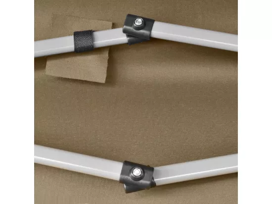 Chapiteau hexagonal pliable 3,6x3,1 m taupe 220g/m²