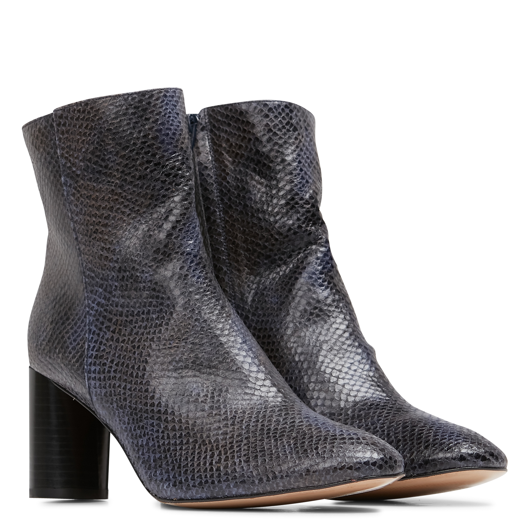RIPPON PYTHON - Bottine à talon en cuir | Bleu