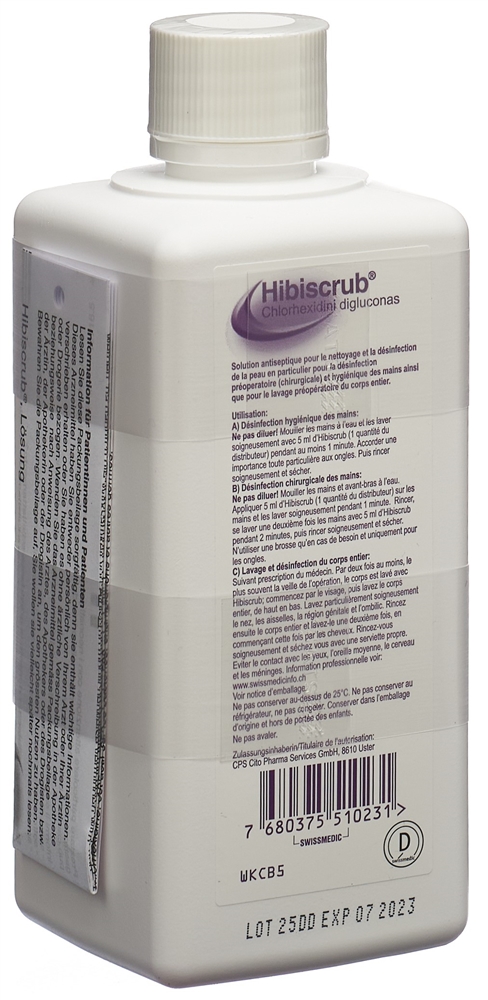 Hibiscrub Lös 4 % Euro Fl 500 ml<br>500 ml, Euro Flasche, Lösung zur Anwendung auf der Haut