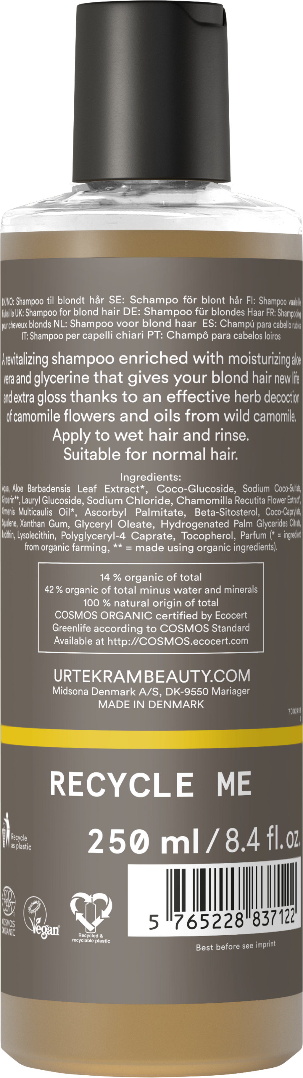 URTEKRAM  Camomile Shampoo, 250 ml