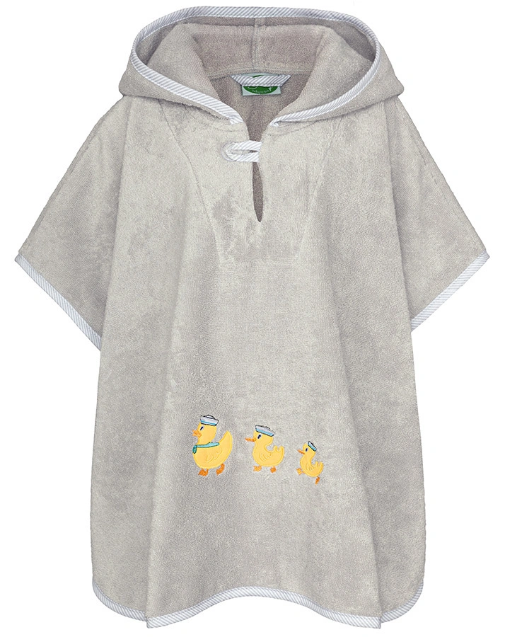 Badeponcho ENTE in hellgrau