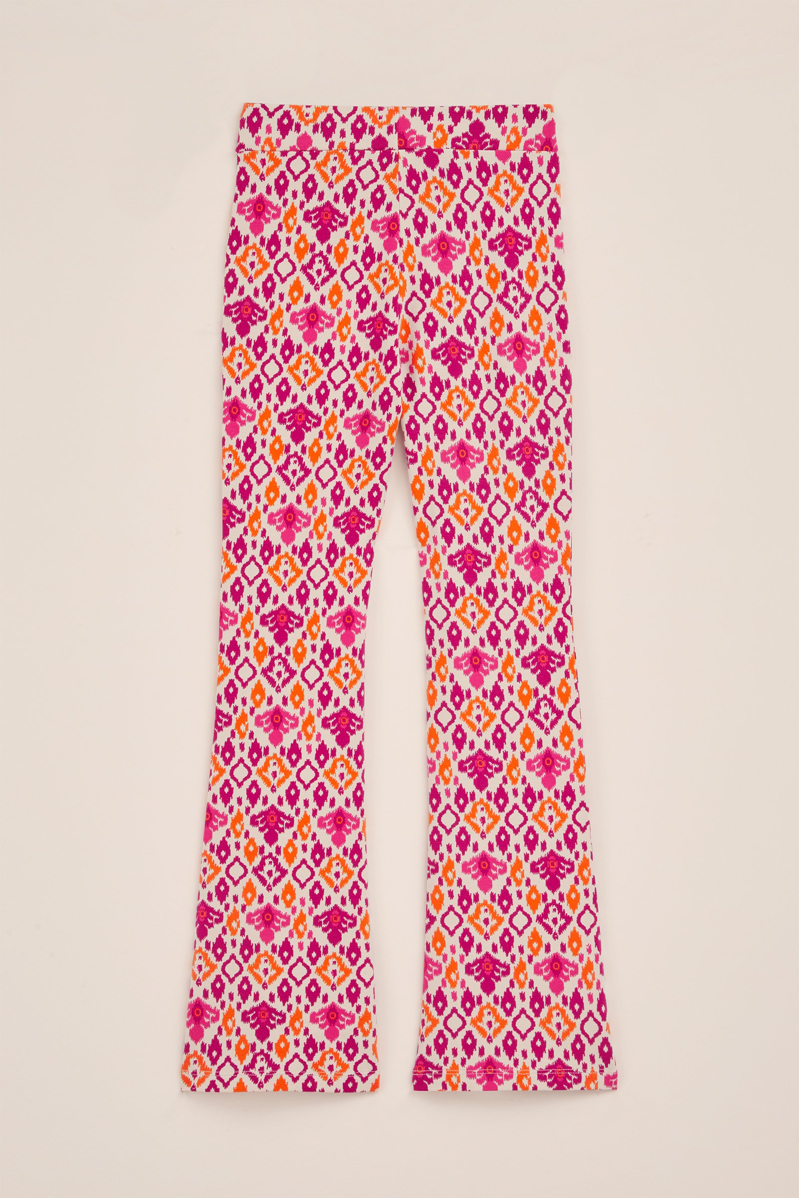 Meisjes flared legging met dessin WE Fashion Gebroken wit