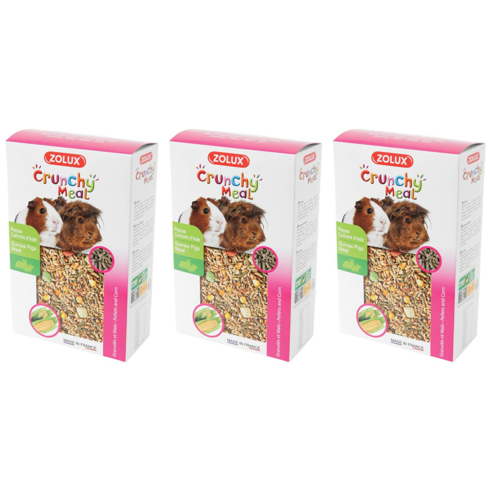 Aliment pour cochons d'inde crunchy meal 800 gr (lot de 3)