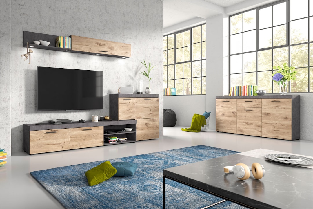 Sideboard Swift Matera-Beton-/Nox Oak-Optik 160x89x40 cm