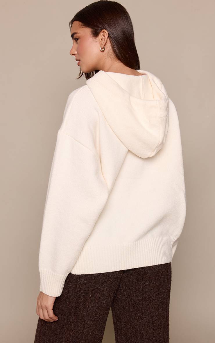 Crème Sweat À Casynthétiqueche Oversize En Maille Avec Détails Boutonnés