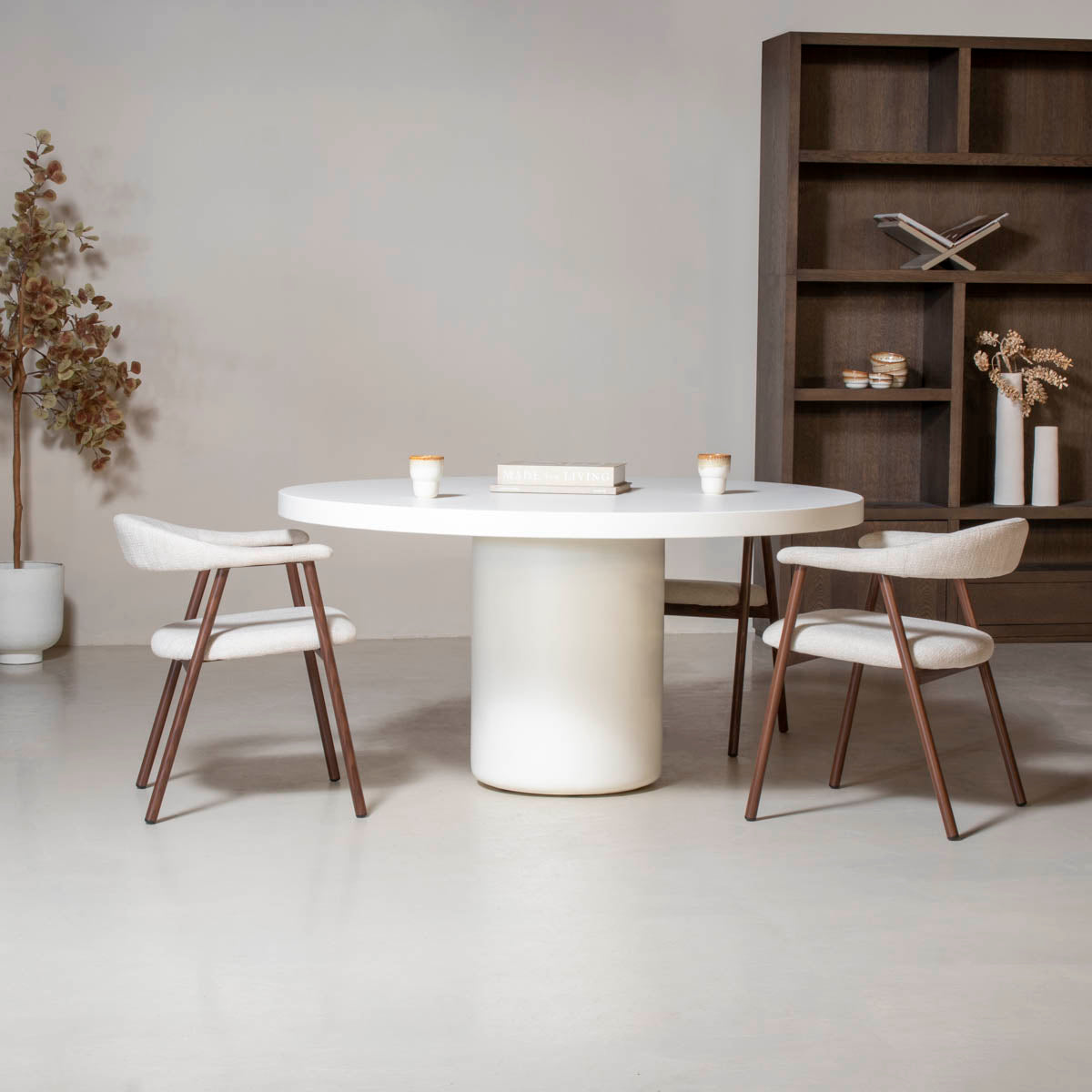 Giga Meubel - Eettafel Rond Wit 150cm - Eco Composiet - Eden