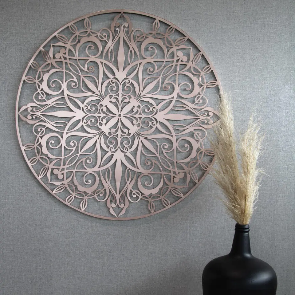 Art for the Home - Metal Art - Luxe mandala roségoud D80cm