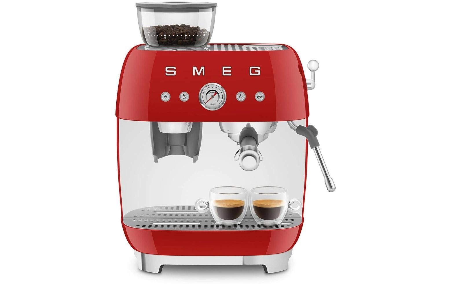 Siebträgermaschine 50's Style EGF03RDEU Rot<br>Espresso Kaffeemaschine