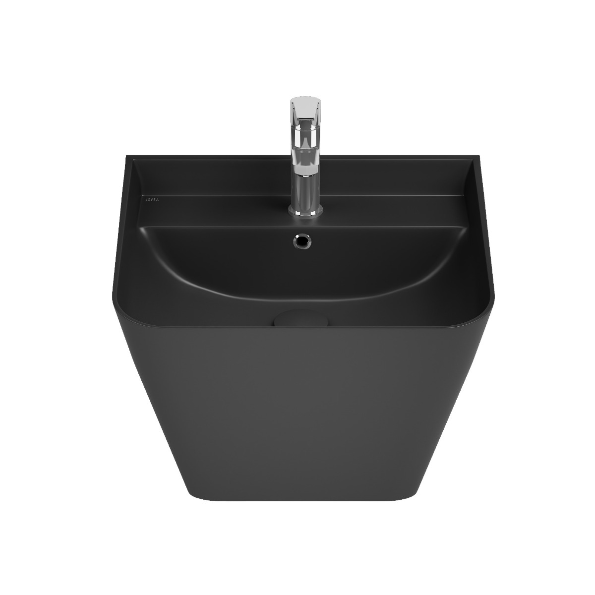 Isvea Sott Aqua hangende wastafel 50cm zwart mat