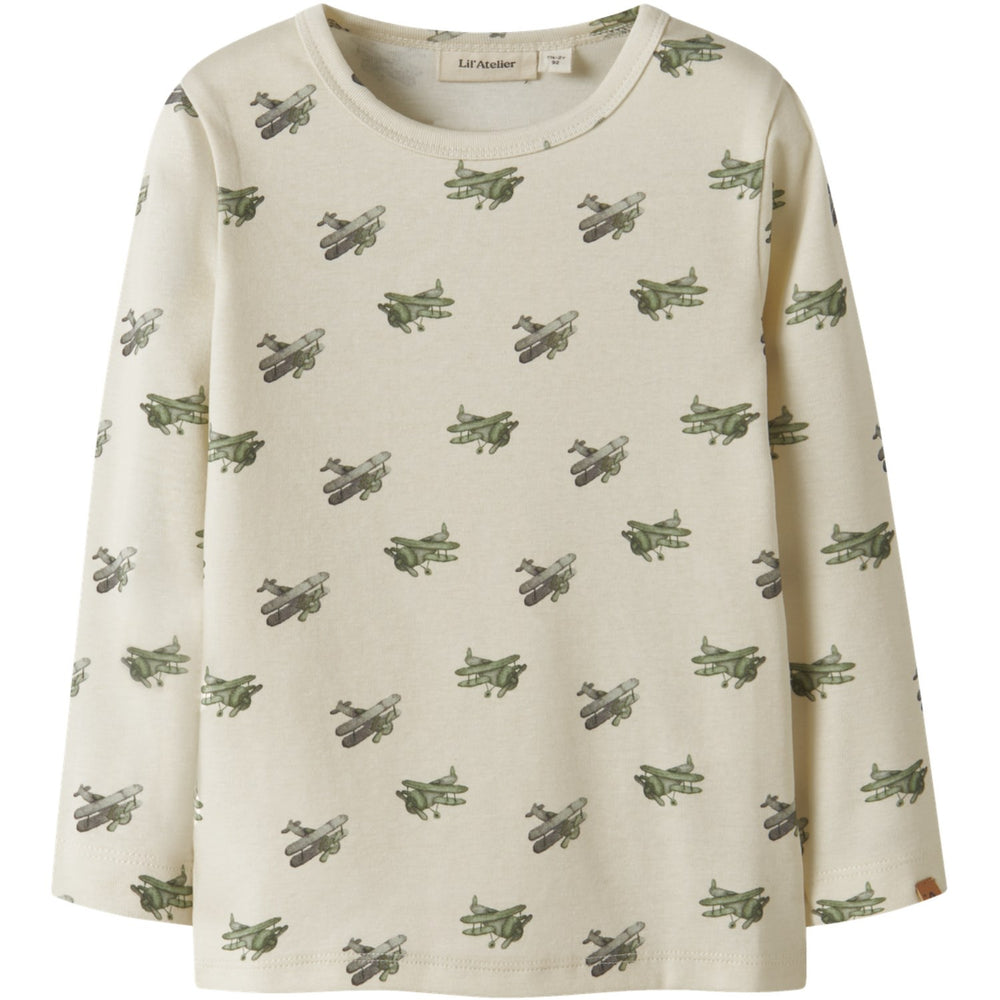 Køb Lil'Atelier Coconut Milk Airplane Nmmlayo Geu Ls Slim Top Lil