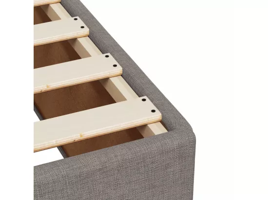 Sommier à lattes de lit avec matelas Taupe 140x190 cm Tissu