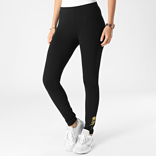 Legging Femme Rose Noir Doré