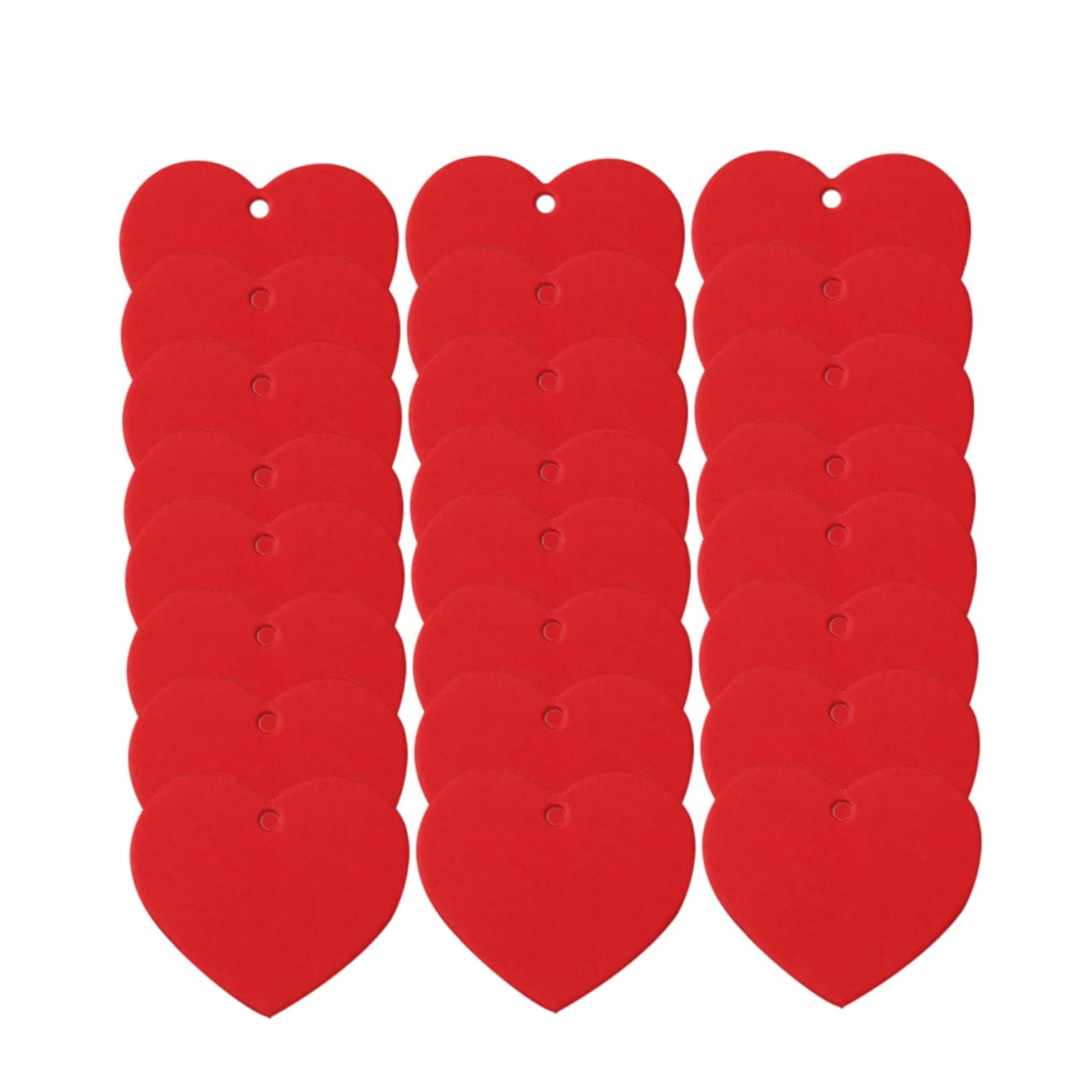 (100er Set) Kraftpapier Geschenk Anhänger Herz Bastel Etiketten für Valentinstag / Muttertag / Hochzeit - Rot
