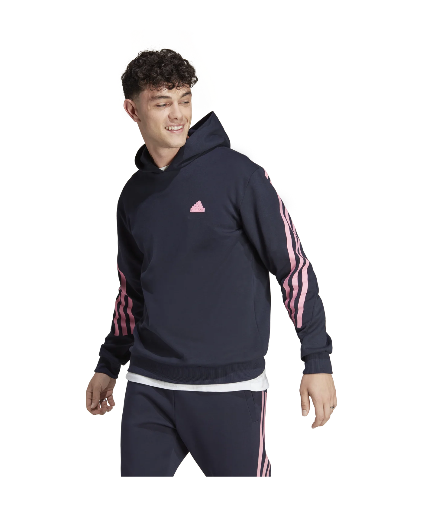 adidas Fleece Hoody Blau Rosa