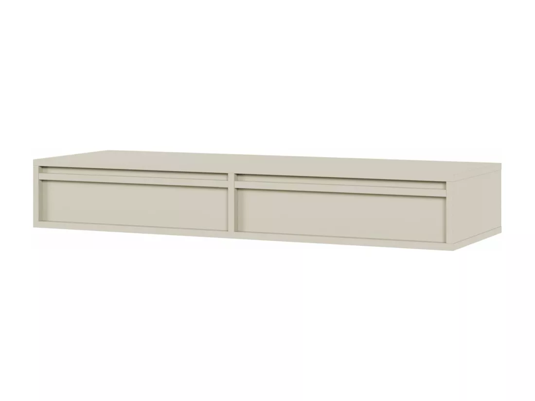 Coiffeuse - 110 cm - avec tiroirs - suspendu - grège - EVO