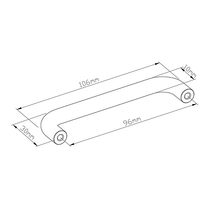 Poignée de meuble de cuisine GoodHome Gen Argent L. 10.6 cm, 2 pièces