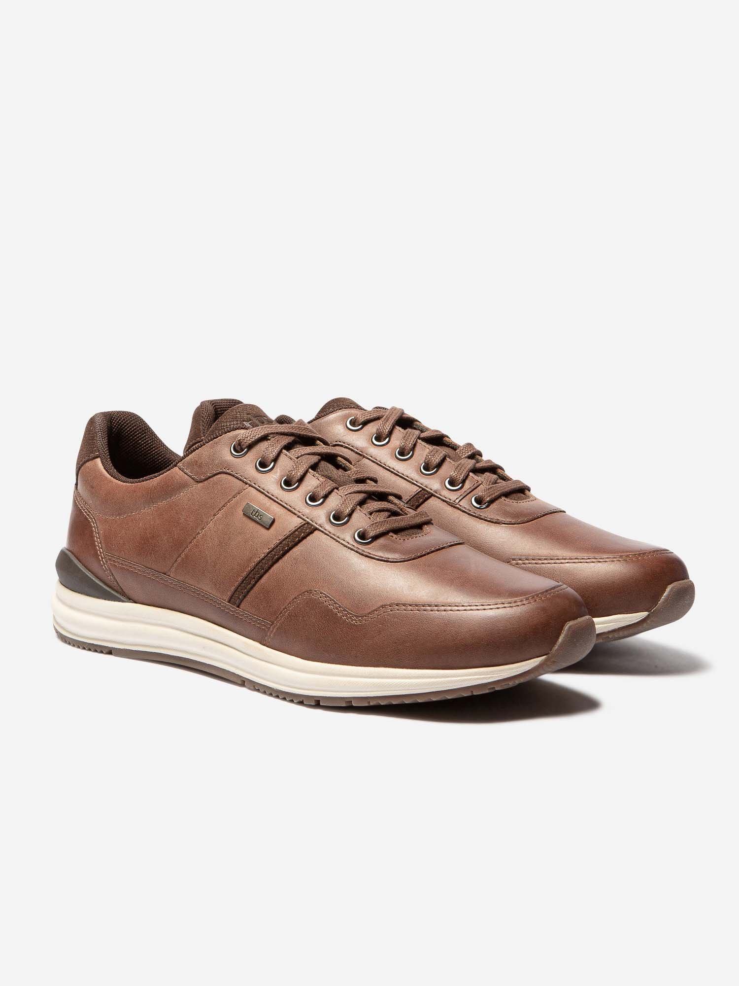 Tennis Homme Confort Cuir Marron