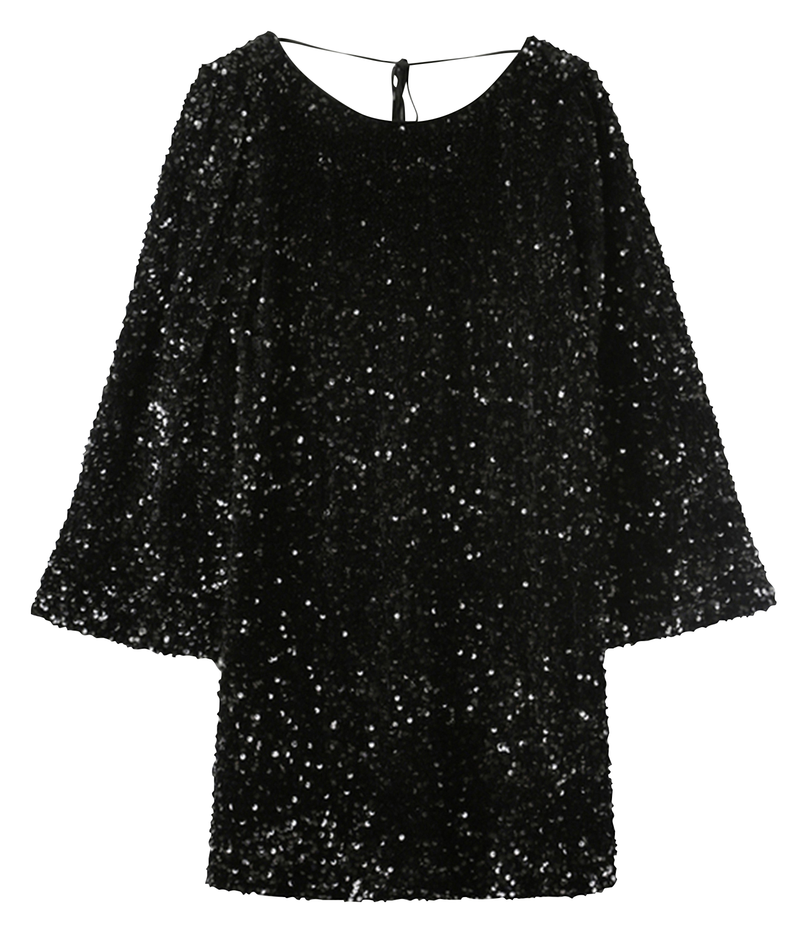 OPRAH - Robe courte dos nus à sequins | Noir