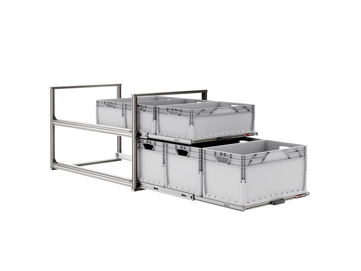 Nova Racks Serie V  2 Levels schuifopbergsysteem - 60x120x65 cm