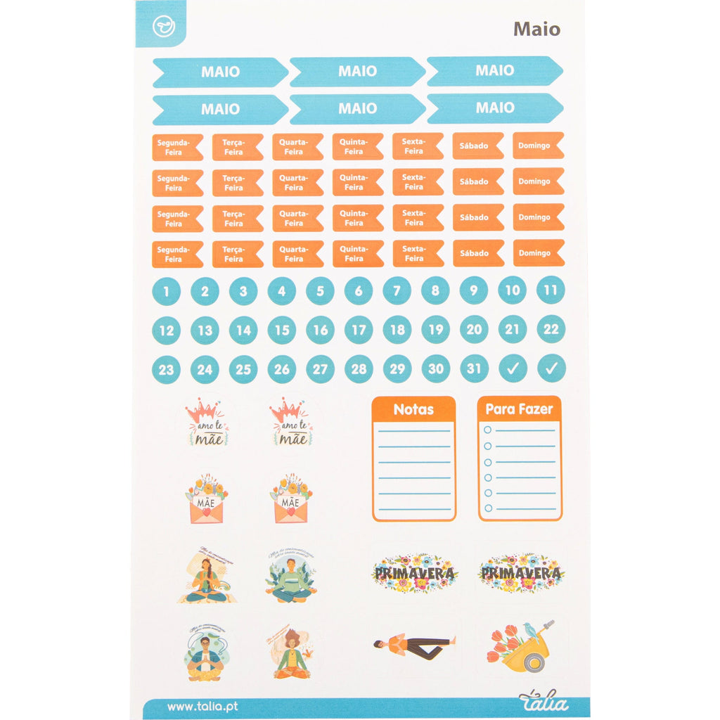 Conjunto Stickers 12 Folhas Talia
