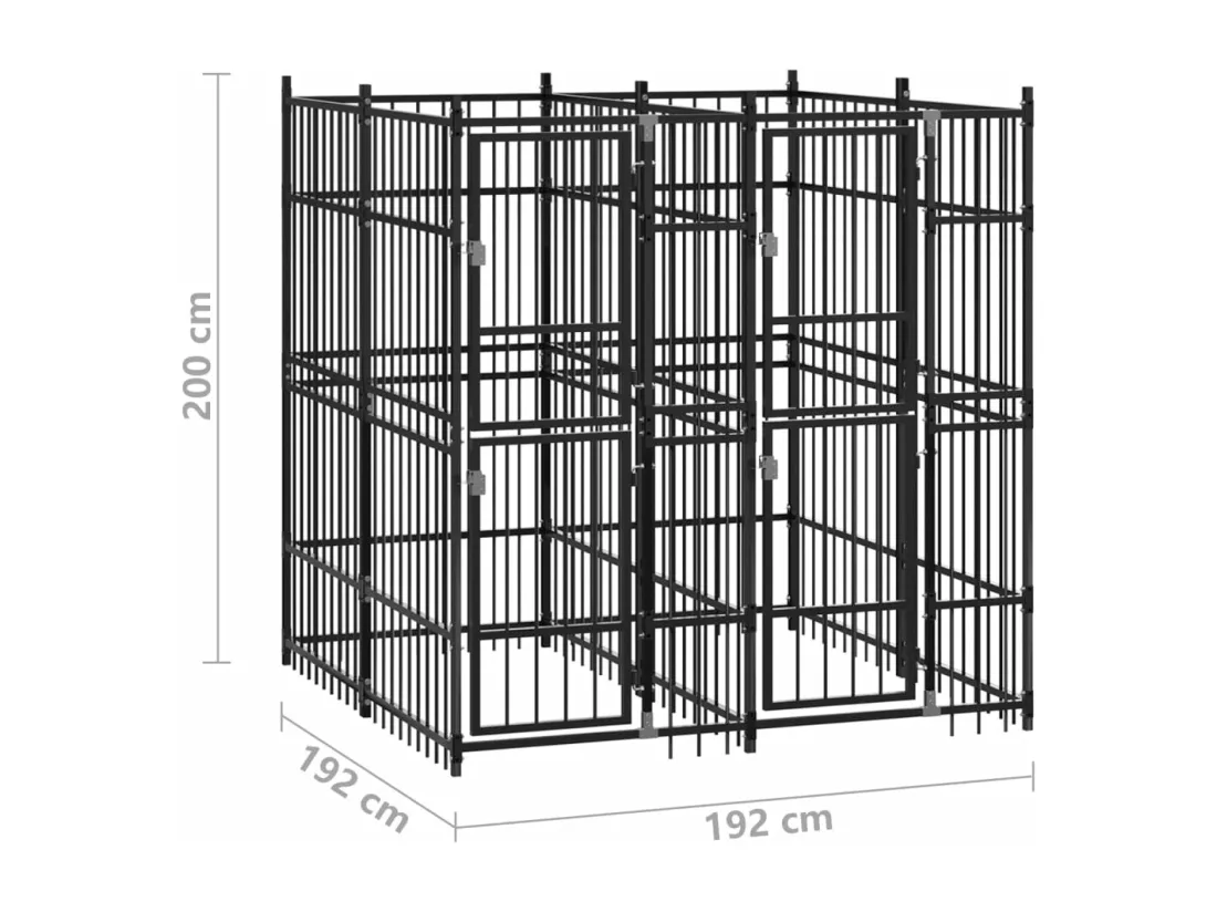 Chenil cage enclos pac noire 192 x 192 x 200 cm 02_0041830