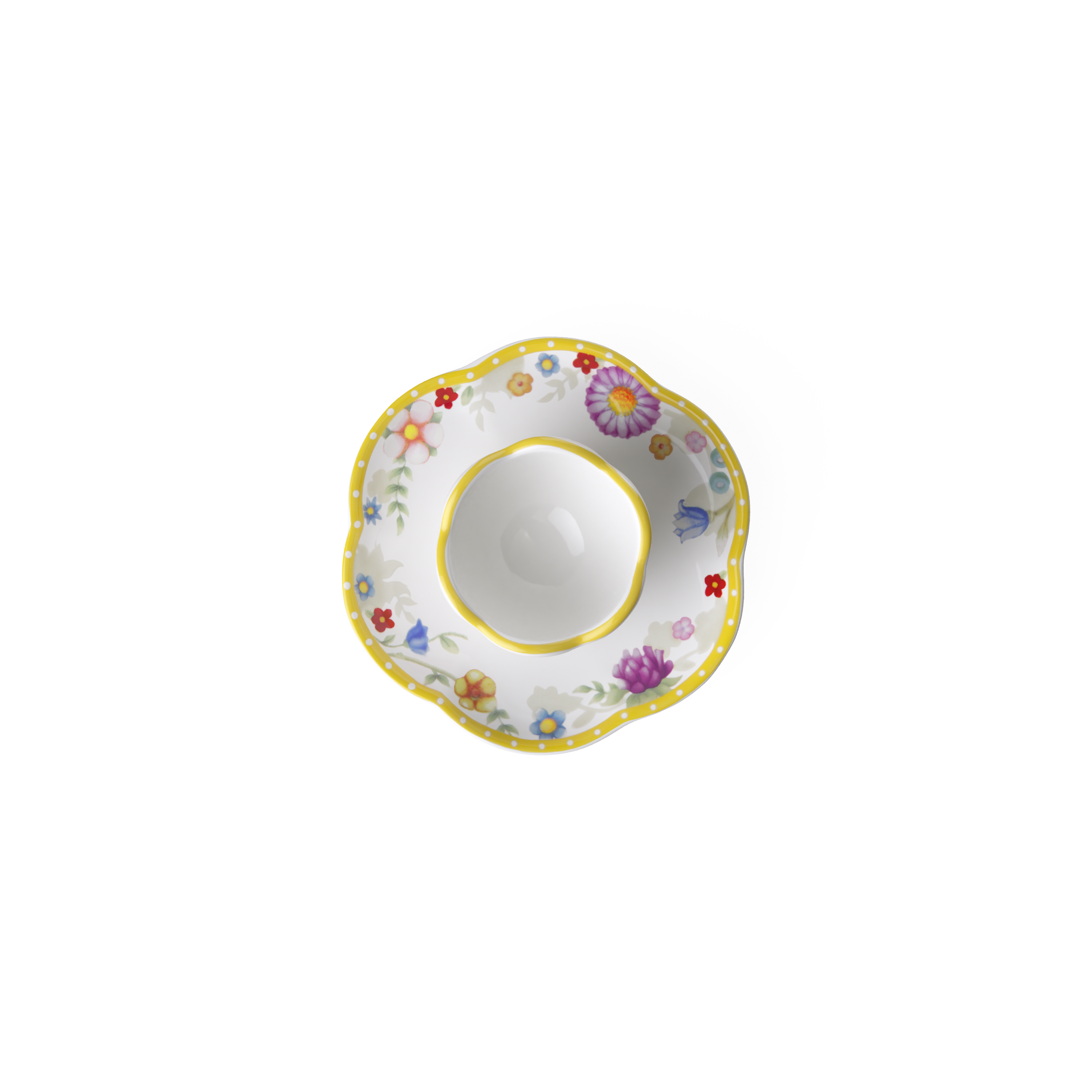Spring Awakening Egg cup plate Yellow, Premium Porcelain
