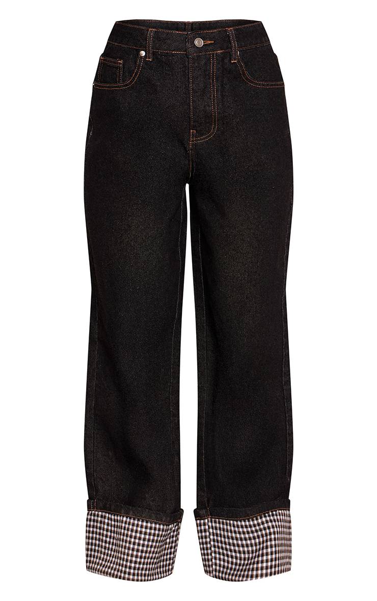 Raw Indigo Wash Jean En Denim À Revers Vichy