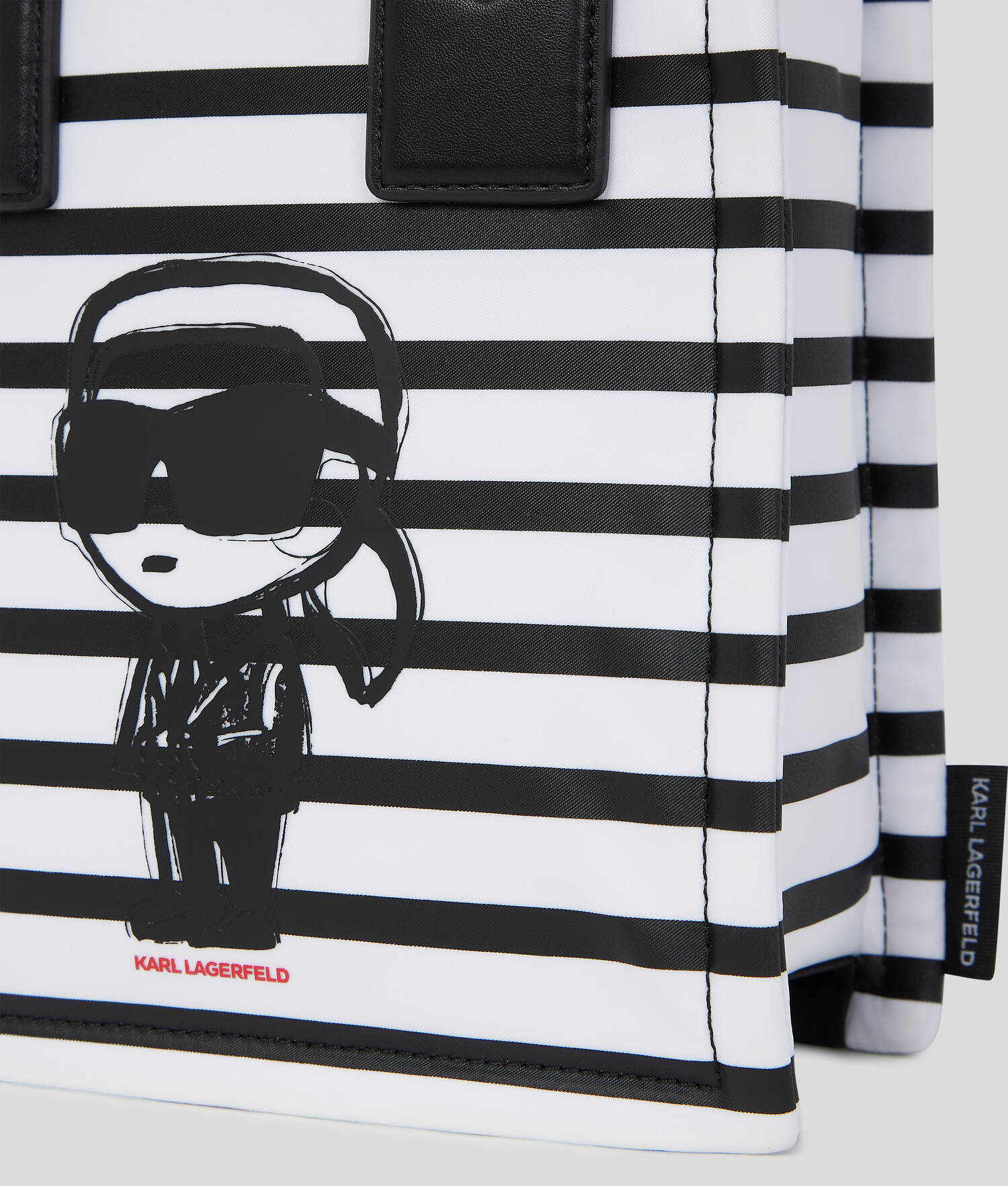 PETIT SAC CABAS À RAYURES IKON - Petite rayure Noir-Blanc