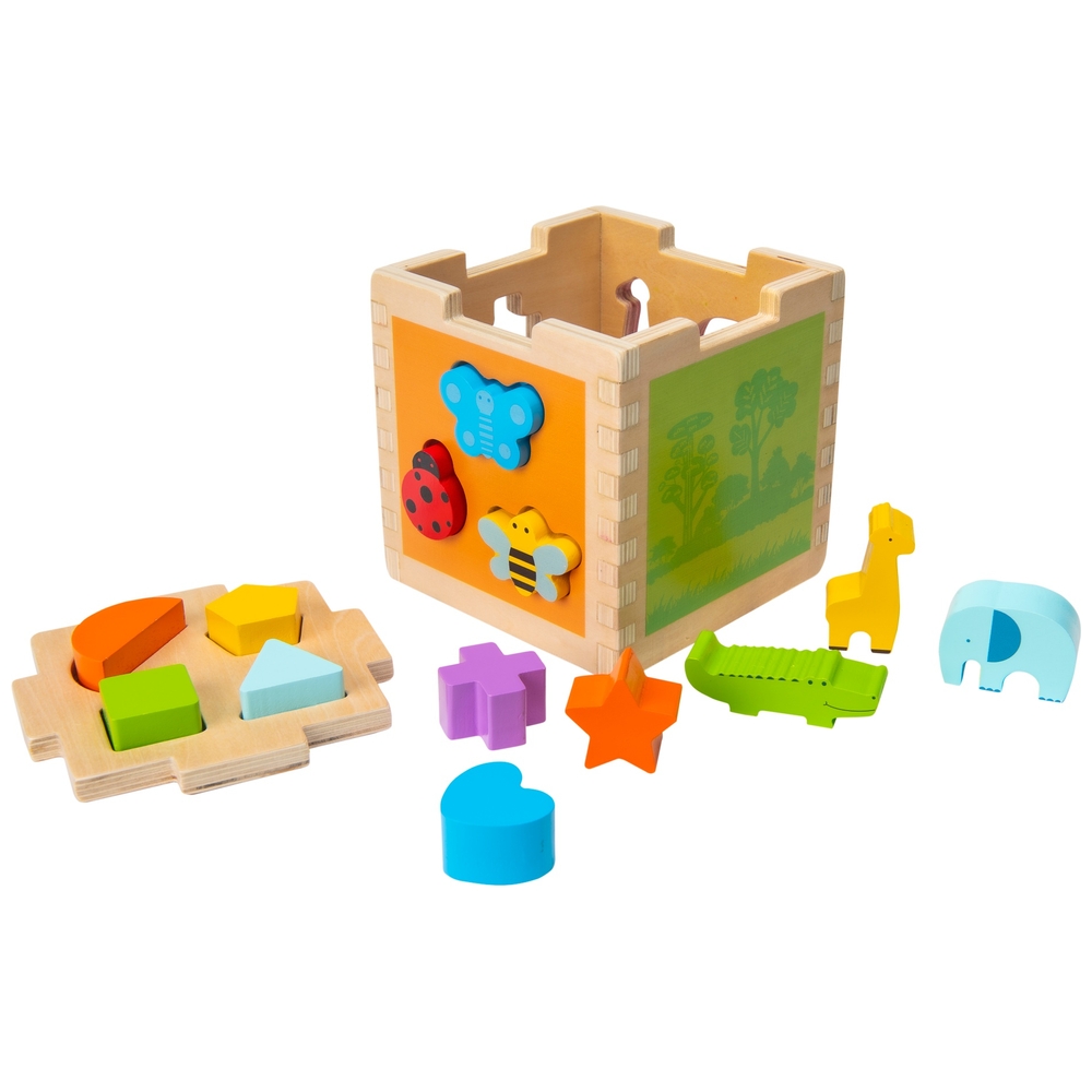 Eichhörnchen-Spielzeug-Sortierwürfel aus Holz