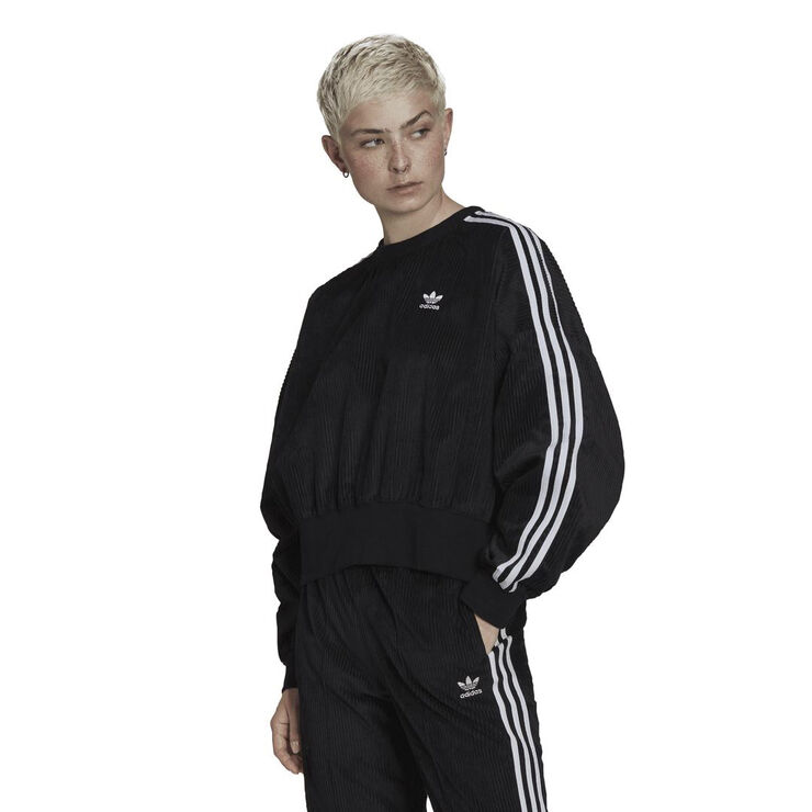 adidas adicolor classics corded velour oversize sweatshirt Sort