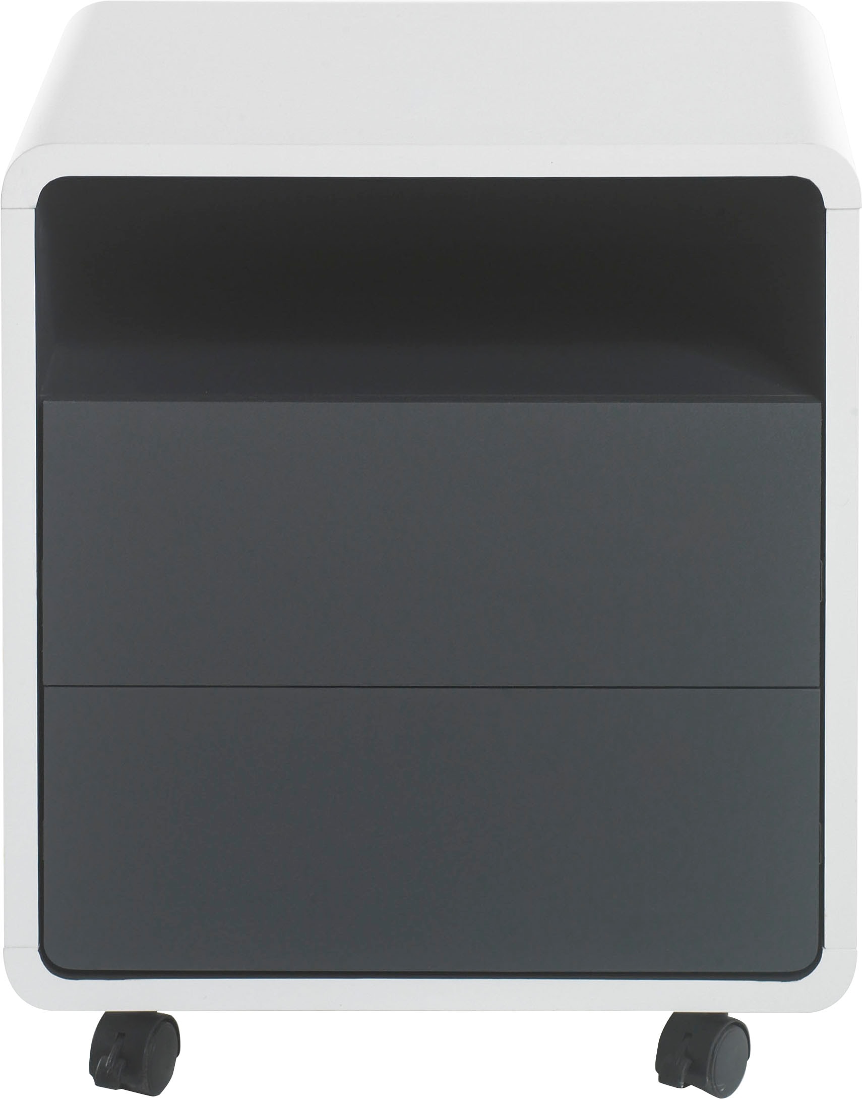 MCA furniture Rollcontainer »Tadeo« weiss matt, Absetzungen in Grau Matt