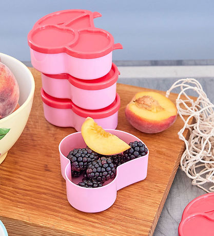 Rice Lebensmittelbehälter - 4er-Pack - Pink/Kirsche