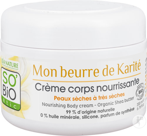 So'Bio Étic Mon Beurre De Karité Crème Corps Nourrissante Peaux Sèche À Très Sèches Pot 200ml
